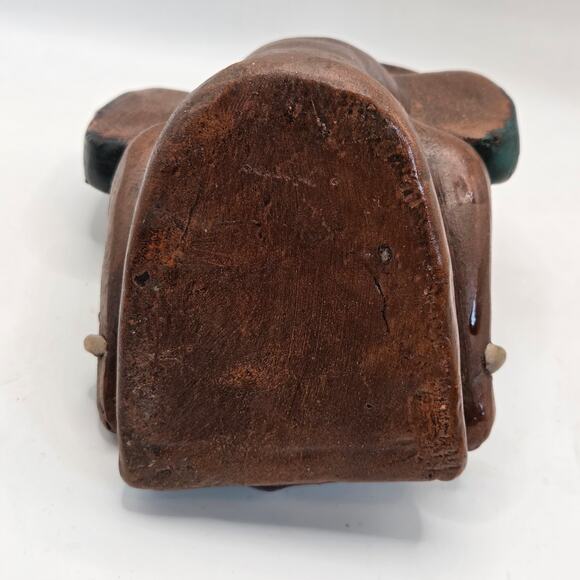 Vintage Mexican Hand Painted Clay Aztec Style Figure Statue 6.5" Folk Art - Picture 14 of 16